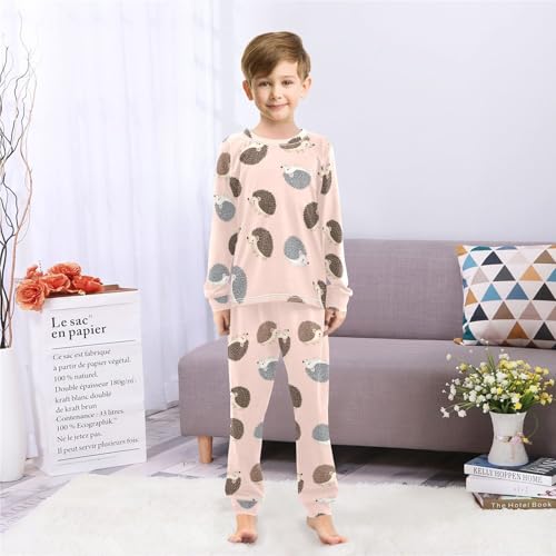 Pajama Set Long Sleeve,Soft Sleepwear Crewneck Loungewear 2 Piece PJ Underwear Set 3-8T4