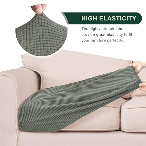 Image of CHUN YI Stretch Chair Couch Cushion Cover for Armchair, Individual Sofa Seat Cushion Covers for Chairs, Slipcover Replacement with Spandex Jacquard Fabric(Small,Dove Grey)