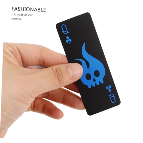 BESPORTBLE wasserdichte Pokerkarten aus Schwarzem Mattem PVC Kunststoff Langlebiges Stylisches Kartendeck mit Rot Blauem Design für Party Familienfeiern und Gesellschaftsspiele – Bild 4