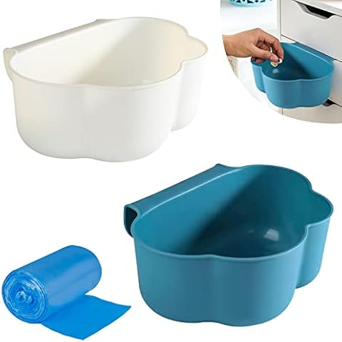 Collection Tray for Kitchen Waste for Hanging Cupboard Door, Hanging Wheelie Bin, Waste Container for Organic Waste for Home, Kitchen, Bathroom, Cupboard Door, Office Cover