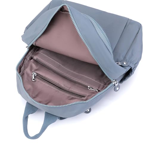 Image of Tanweibago Mini Nylon Women Backpacks,11L Small Ladies backpacks Casual Lightweight Women Shopping Travel Daypack (Light Blue)