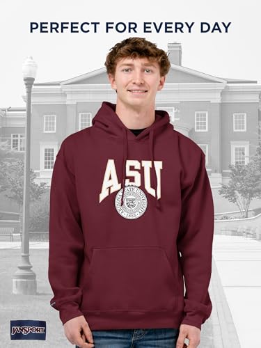 Image of JanSport NCAA Officially Licensed Rival Hoodie, Long Sleeve Unisex Sweatshirt, Cotton-Polyester Blend, Double-Layered Hood