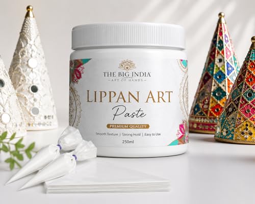 Image of Ceramic Cone for lippan Art | Lippan Art Paste - 250ml | Premium DIY Clay Paste for Mirror Work, Mandala Art & Craft Decoration (Pure for Sure)