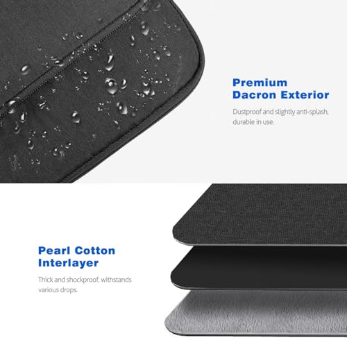 Dadanism 9-11 Inch Tablet Sleeve Shoulder Bag for iPad 9/8/7th 10.2,iPad Pro 11 M2 2022,iPad Air 5/4 10.9,iPad 10th 10.9, Galaxy Tab A8/S9/S8/S7, Tablet Carrying Case with Storage Pockets,Black&Gray - Image 4