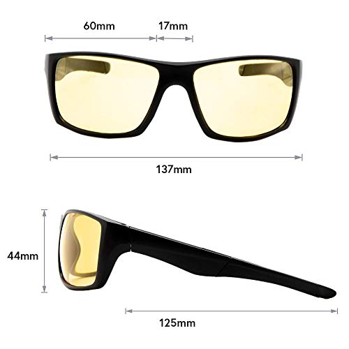 VITENZI Night Vision Glasses for Men and Women Anti Glare Safety For Night Day Driving HD Yellow Tinted Sunglasses Palermo 5