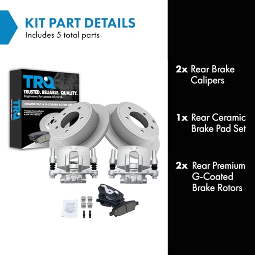 Image of TRQ Rear Ceramic Brake Pad and Rotor Set Coated