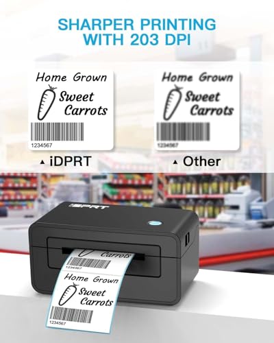 Image of iDPRT Thermal Printer 4x6 Inch Label, Desktop Barcode Label Printer for USB, Support Windows /Mac /iOS /Android, SP410 Thermal Printer for Small Business and Shipping Package