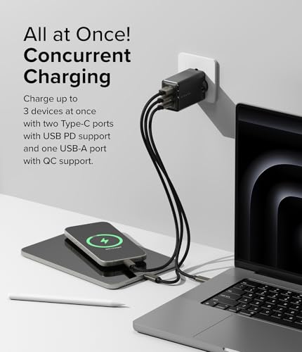 Ringke Store Ringke 3-Port 65W GaN Fast Charger for iPhone 12-17, - Image 6