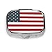 Produktbild Amerikanische Flagge Rot Weiß Blau Benutzerdefinierte Mode Silber Quadrat Pille Box Medizin Tablettenhalter Brieftasche Organizer Fall für Tasche oder Geldbörse