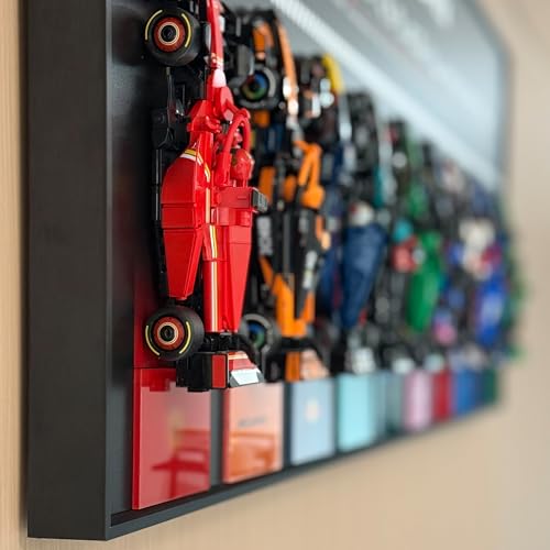 Image of iLuane Display Wallboard for Lego Speed Champions Collector's Pack 66802, Holds 10 Cars in One Frame, Adult Collectibles Wall Mount, Home or Office Decor, 77242-77251 Style B (No Car Included)