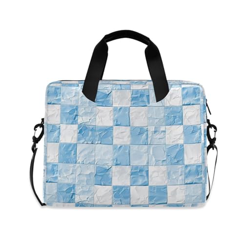 Maletín para portátil 15.6" patrón azul y blanco miniatura 1