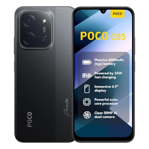 XIAOMI Poco C85, Smartphone 8+256GB, 6,9" 120Hz Display 7,99mm Design, MediaTek Helio G81-Ultra Octa-Core, 50MP AI-Zweifach-Kamera, 6000mAh, Black, Ladegerät Nicht im Lieferumfang enthalten