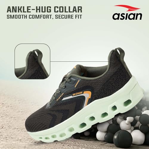 Image of ASIAN Powerplay-28 Running Shoes for Men | Memory Foam Lightweight Shoes with Air Coil Sole Technology | Ideal for Running, Training