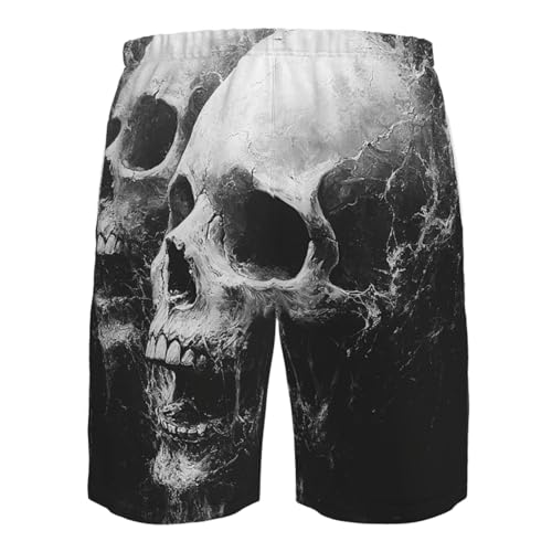 Men's Swim Trunks Quick Dry Beach Board Shorts Bathing Suits - Death Gothic Skull Art4