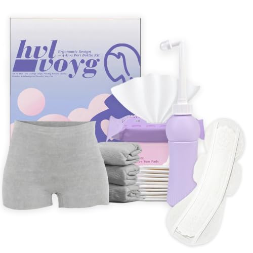 Postpartum Essentials Recovery Kit for New Moms, 16 Pcs Perineal Care Set with Peri Bottle, Disposable Underwear, Postpartum Pads & Cooling Pad Liners, Hospital Bag Essentials