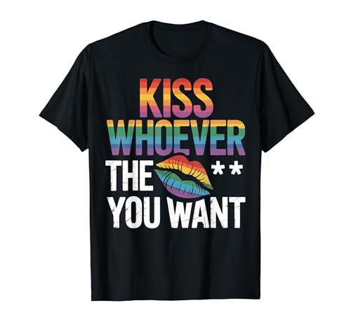 Gay Pride Kiss Whoever The You Want Lips ���C���{�[�t���b�O LGBTQ T�V���c