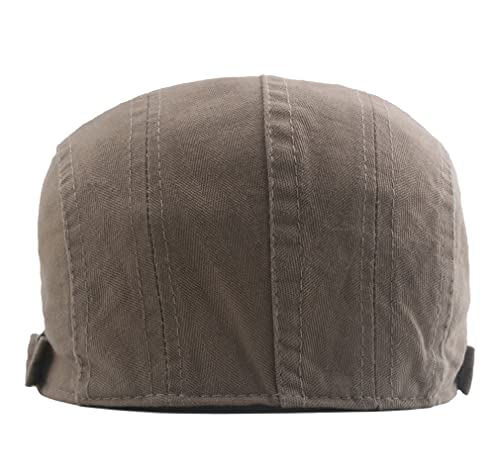 Image of Quanhaigou Men's Cotton Flat Ivy Gatsby Newsboy Driving Hat Adjustable Irish Cabbie Ivy Driving Hunting Cap