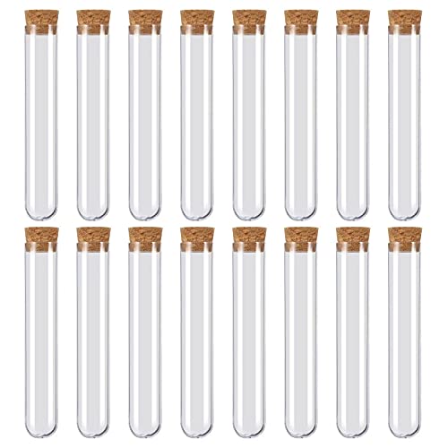 Tube à Essai en Plastique 30ml Transparent Eprouvette Dragée Mariage avec Bouchon Liège pour...