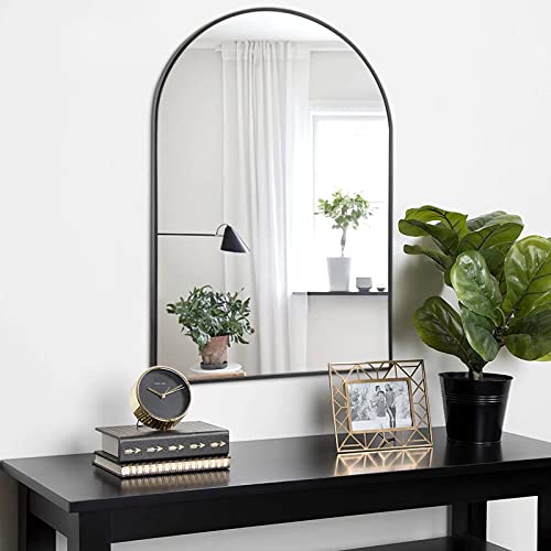 Image of NeuType Arched Wall Mirror for Living Room, Bedroom, Bathroom, Washroom, Hanging or Leaning Against Wall, Best for Room Decor & Home Decor, Aluminum Alloy Frame, Black, 36 inchx24 inch