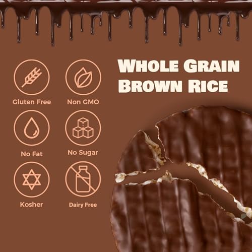 LIEBERS Dark Chocolate Rice Cakes, Kosher Certified Dairy Free, Gluten Free Snack (Dark Chocolate) Pack Of 3