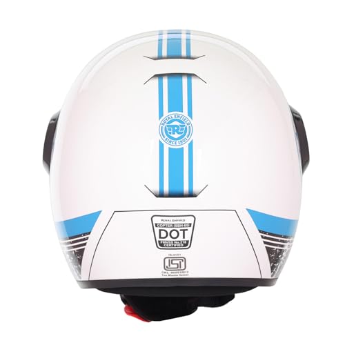 Image of ROYAL ENFIELD Copter Live to Ride Open FACE Helmet White & Blue M