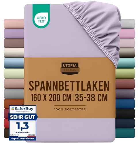 Utopia Bedding - Spannbettlaken 160x200cm - Lavendel – Ansicht 1