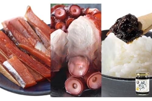 こしんの晩酌セットG(鮭とば・味たこ・のり佃煮)[オホーツク枝幸][ 魚貝類 加工食品 惣菜 レトルト のり 海苔 タコ 北海道 オホーツク 枝幸 ]