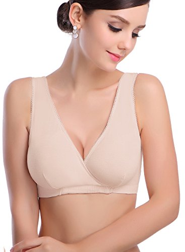 Cimary, reggiseno per allattamento senza cuciture, con imbottiture riutilizzabili in 3D Nude XL/XXL