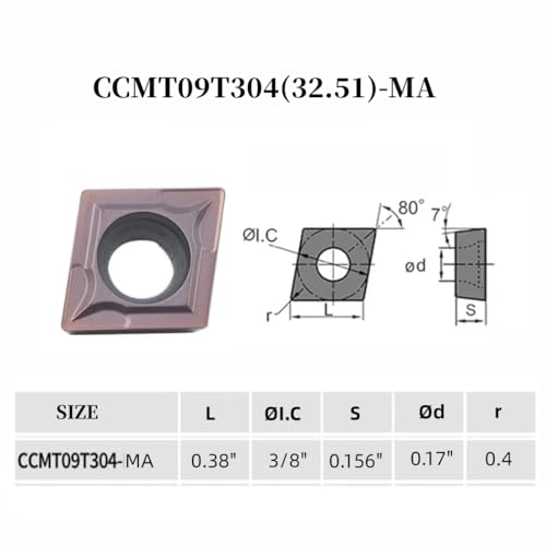 Image of 20pcs CCMT09T304 /CCMT32.51 Carbide Turning Inserts,CCMT Insert Mutilayer Coated CNC Lathe Replacement Cutters Inserts for Lathe Turning Tool Holder
