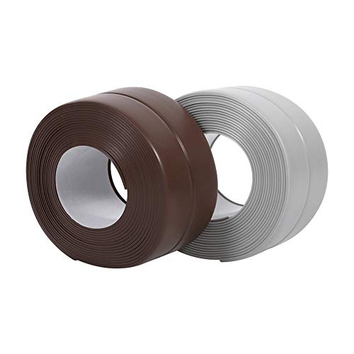 3 Colors 3.2M Caulk Strip, Wall Sealing Strip PVC Length Self Adhesive Bath Wall Sealing Strip Waterproof Sealing Tape for Kitchen Gas Stove Sink Basin Bathtub Walls Protector(22mm*3.2M-Brown)