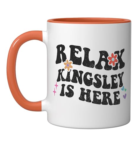Taza cerámica Orange/White 11 onzas miniatura 1