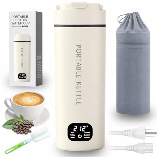 Image of HDQ 2026 Travel Kettle, 110V~240V Any Voltage Portable Kettle for Travel, 6 Temperature Controls Portable Water Heater, 316 Stainless Steel Small Electric Kettle, Auto Shut Off & Boil Dry Protection