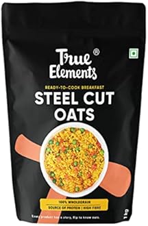 True Elements Steel Cut Oats 1kg - Steel Cut Oats for Weight Management | Sugar Free Oats | Healthy Breakfast | 100% Wholegrain | Diabetic Friendly Oats | Breakfast Cereal