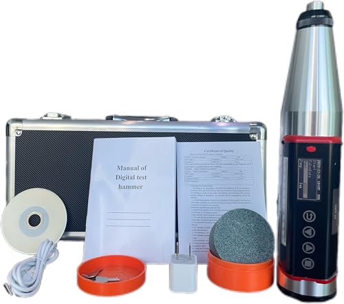VTSYIQI Digital Concrete Rebound Hammer Tester Concrete Compressive Strength Testing Machine with USB Communication Port 200 Data Storage Tension Spring Stiffness 785 N/m Stroke of Impact Hammer 75 mm