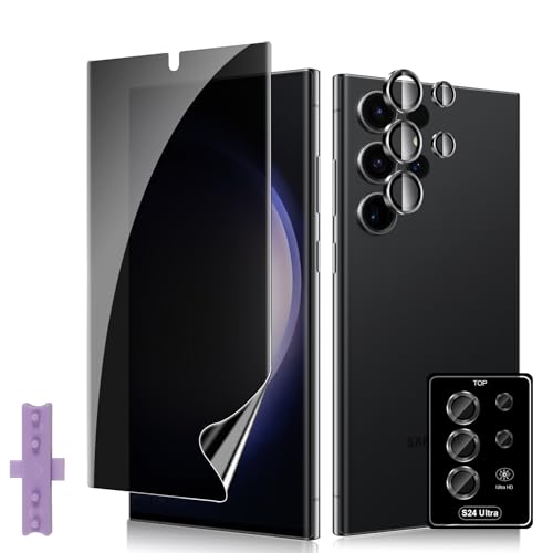 per Samsung Galaxy S23 Ultra 5G Privacy Pellicola Protettiva 1+1 Pezzi Anti-Spy Film + Fotocamera Lenti HD Anti-Impronte Senza Bolle Protezione Schermo tpu