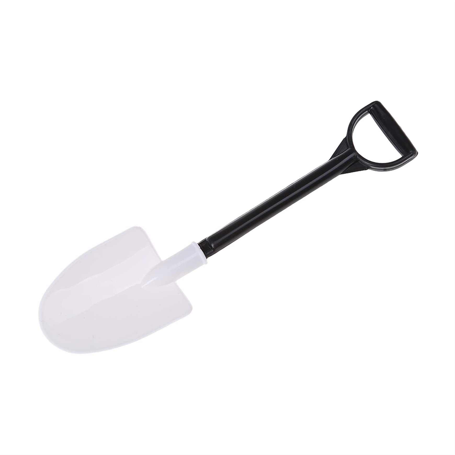 50 pcs Ice Cream Scoop Shovel Small Potted Flower Pot Spoon Novelty Plastic Shovel Shape Dessert Spoon, Black and White