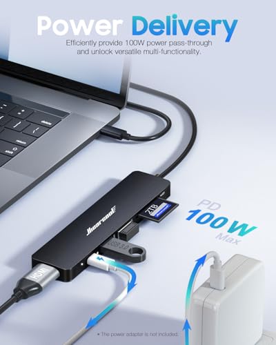 Image of Hiearcool USB C Hub, USBC Hub Multi-Port Adapter for MacBook Pro /Air M1 M2, 4K HDMI USB-C Dock Dongle for iPad and Other Type C Devices