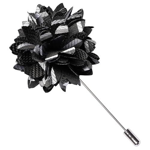 Image of GUSLESON 3.15 inch（8cm） Mens Stripe Tie and Lapel Pin Necktie Hankerchief Cufflinks Set for Men