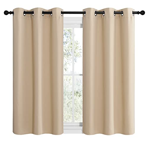 Image of NICETOWN Room Darkening Draperies Window Curtain Panels, Thermal Insulated Grommet Room Darkening Curtains for Bedroom (Biscotti Beige, 2 Panels, W42 x L50 -inch)