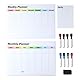 Amazon Basics Whiteboardplaner-Set, magnetisch, trocken abwischbar, für Kühlschrank, 3 Stück, 8 Marker und Tafelwischer, Weiß