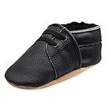 iEvolve Baby Mädchen Jungen Elefant Babyschuhe Baby Weiche Sohle Lederschuhe Baby Lauflernschuhe Krabbelschuhe(Schwarz Sneaker,12-18 Monate)