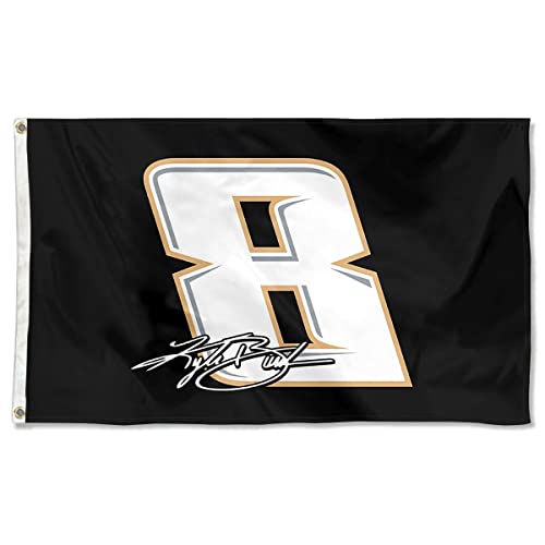 Dutern Autographed Checkered Racing Flag Kyle Busch #8 Flag Banner 3x5Feet for Car Fans with Brass Grommets