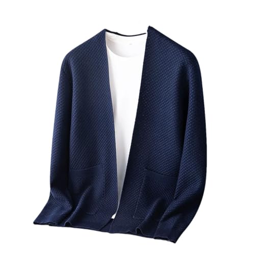 Men Solid Color with Pocket Knitted Cardigan Business Casual Soft Comfortable Sweater Top