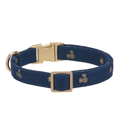 Collar de algodón para perros pequeños azul oscuro talla S miniatura 2