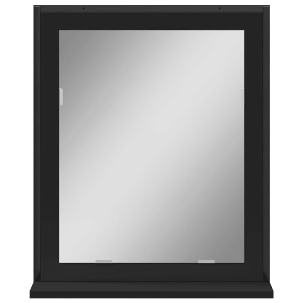 Miroir De Salle De Bain Avec Étagère Intégrée – Style Moderne Chêne Fumé – 50x60 Cm – Pour Rangement Et Maquillage - 9