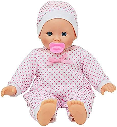 The New York Doll Collection Soft Body Caucasian Baby 14 inch/36 cm Doll - Headband fit and Pink Dress (Bonus Dummy Included) - Image 5