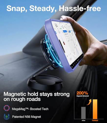 Image of TORRAS Strong Magnetic & Seamless Stand for 16 Case, Fit for MagSafe, Military-Grade Drop Protection, Adjustable Kickstand Case for 16 Case, Slim Anti-Scratch Blue