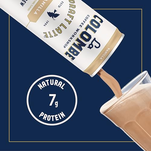 La Colombe Coffee, Vanilla Draft Latte, 11 fl oz Cans (Pack of 12), Coffeehouse Quality Cold Brew, Specialty Grade Coffee Beans, Ready-to-Drink On-the-Go
