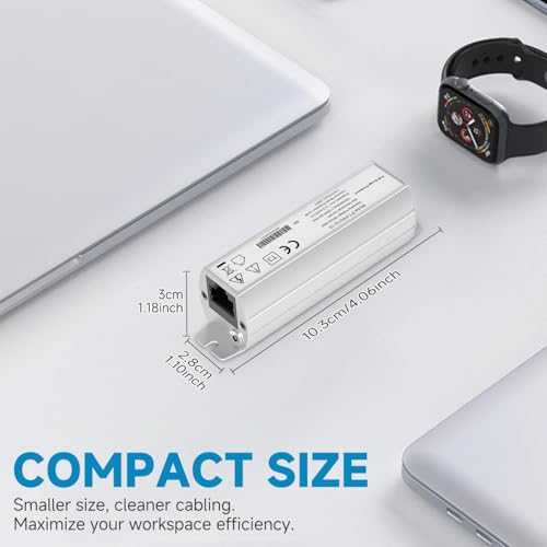 Protector contra sobretensiones Ethernet PROCET Gigabit - Arrestador industrial contra rayos de 20 kV, para -40 °F a 185 °F, soporta PoE++ hasta 120 W y 10 Gbps, con tubo de descarga de gas (GDT), modelo PT-PR01G-10 miniatura 3
