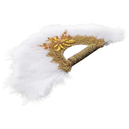 Éventail en plumes blanches pour mariage et danse de salon